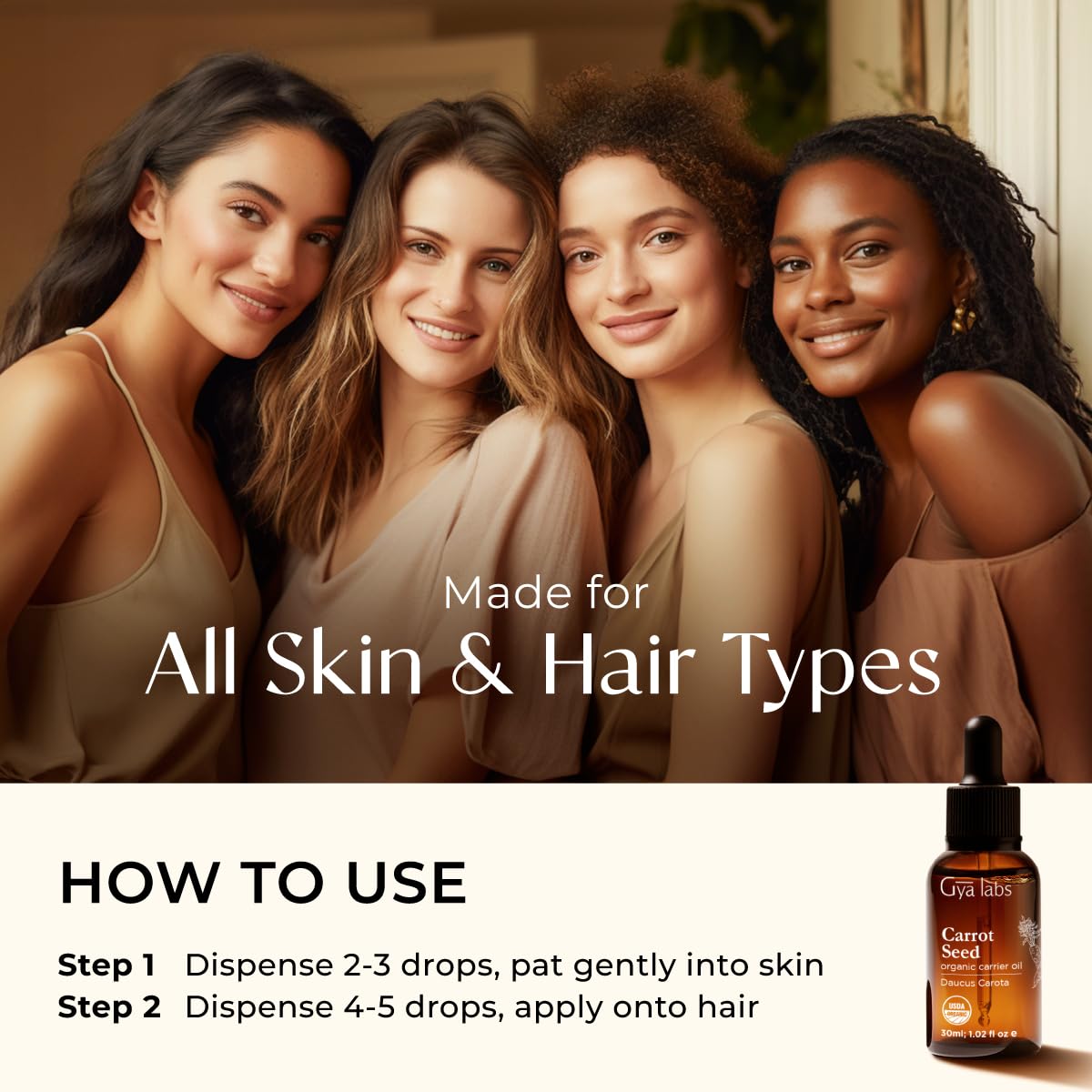 Gya Labs Carrot Seed Carrier Oil – 1 Fl Oz for Hair, Skin, Face & Body Massage