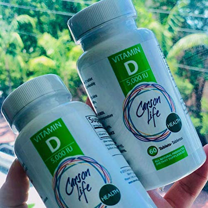 CARSON LIFE Liquid Collagen with Vitamin C + Vitamin D Bundle (16 oz + 60 tablets) – Strong Skin, Bones & Nails