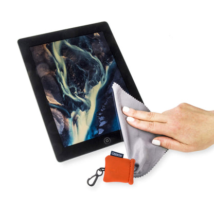 Carson Stuff-It Microfiber Lens Cloth Cleaning System – Orange, 6.25 in x 6.25 in (SN-40OR)