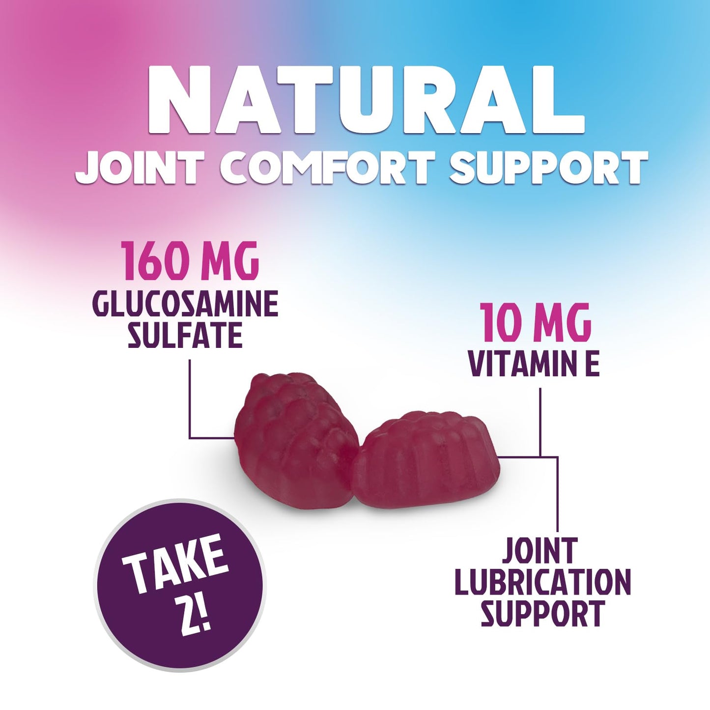 Nature's Nutrition Joint Support Gummies – Glucosamine & Vitamin E, 120 Gummies