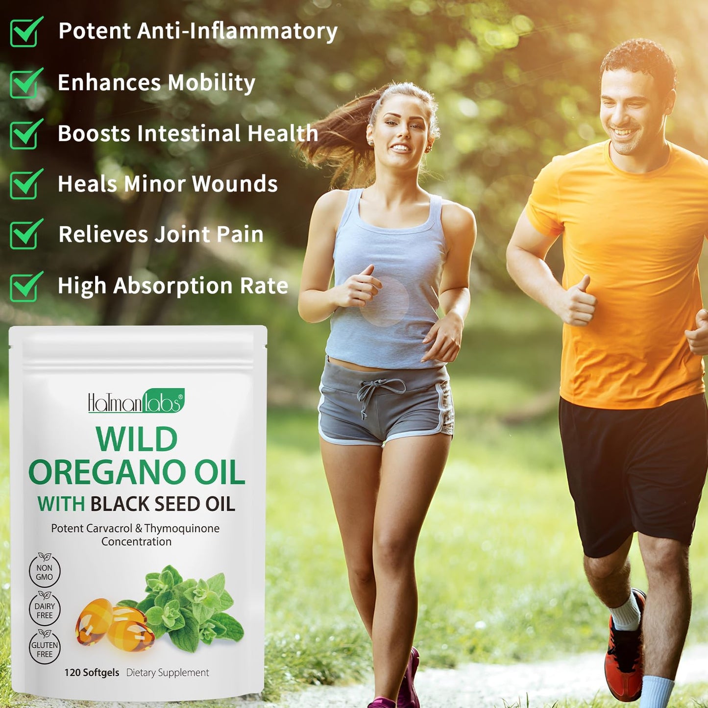 Oil of Oregano Softgels with Black Seed Oil – Immune Support, 120 Softgels