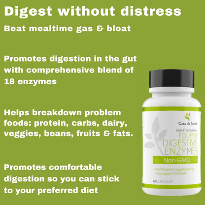 Casa de Sante FODMAP Digestive Enzymes – 18 Enzymes, No GMO
