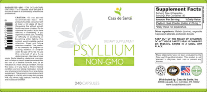 Casa de Sante Psyllium Husk Powder – Organic, Non-GMO, Low FODMAP Fiber