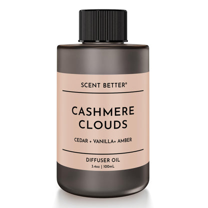 Cashmere Clouds Aroma Essential Oil Blend for Ultrasonic Diffusers & Nebulizers | Cedar, Vanilla & Amber (3.3 fl oz / 100 mL) | Scent Better