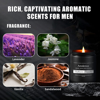 Cashmere Lavender Candle - 7oz Soy Candle for Home Scent & Aromatherapy | 50 Hour Burn Time