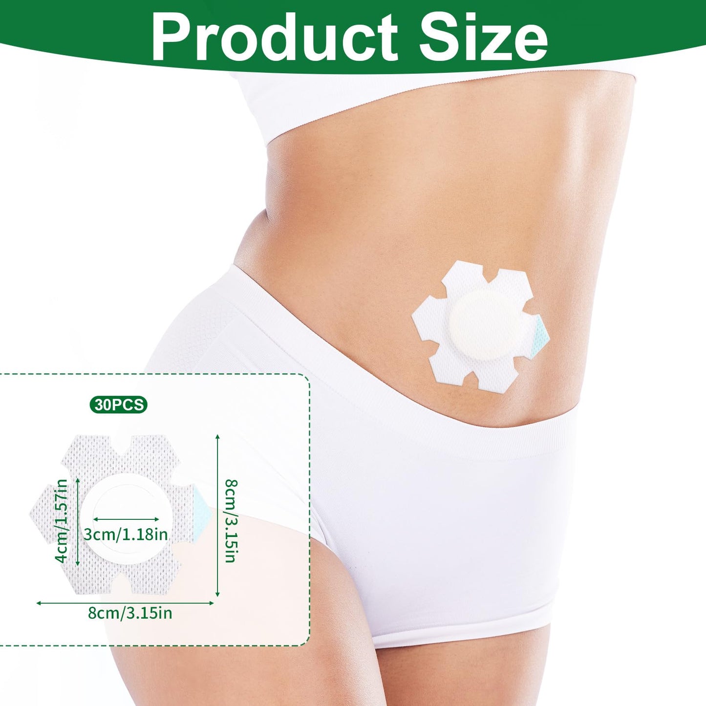 50pcs Castor Oil Belly Button Wraps – Self-Adhesive Disposable Pads (Oil Not Included)