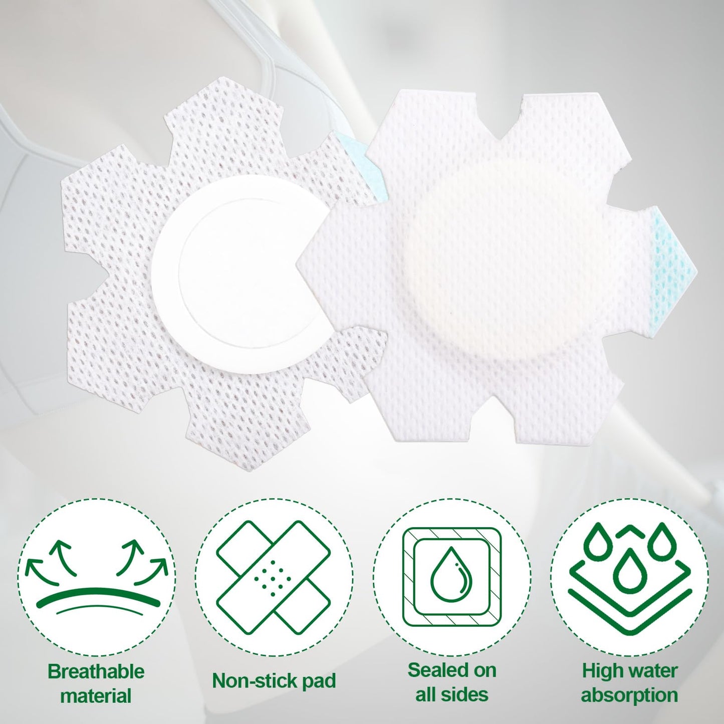 50pcs Castor Oil Belly Button Wraps – Self-Adhesive Disposable Pads (Oil Not Included)