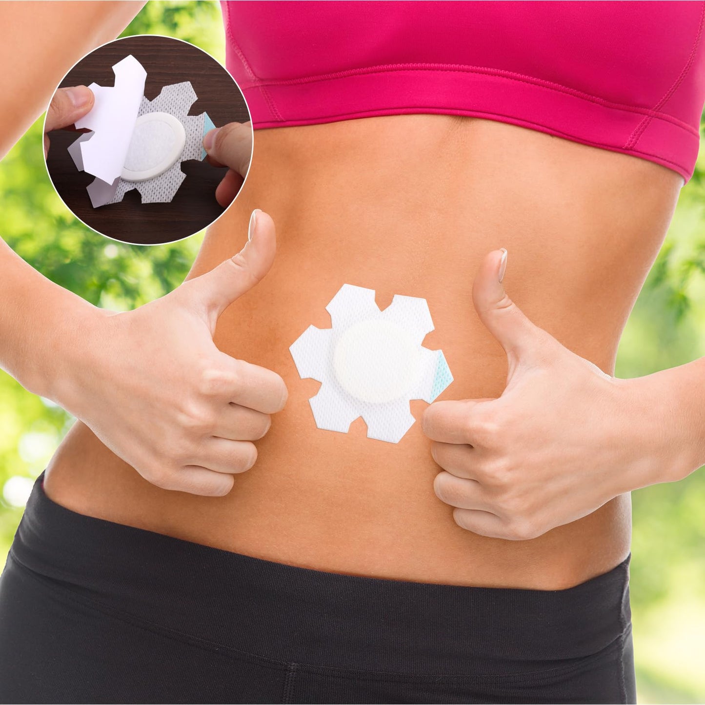50pcs Castor Oil Belly Button Wraps – Self-Adhesive Disposable Pads (Oil Not Included)