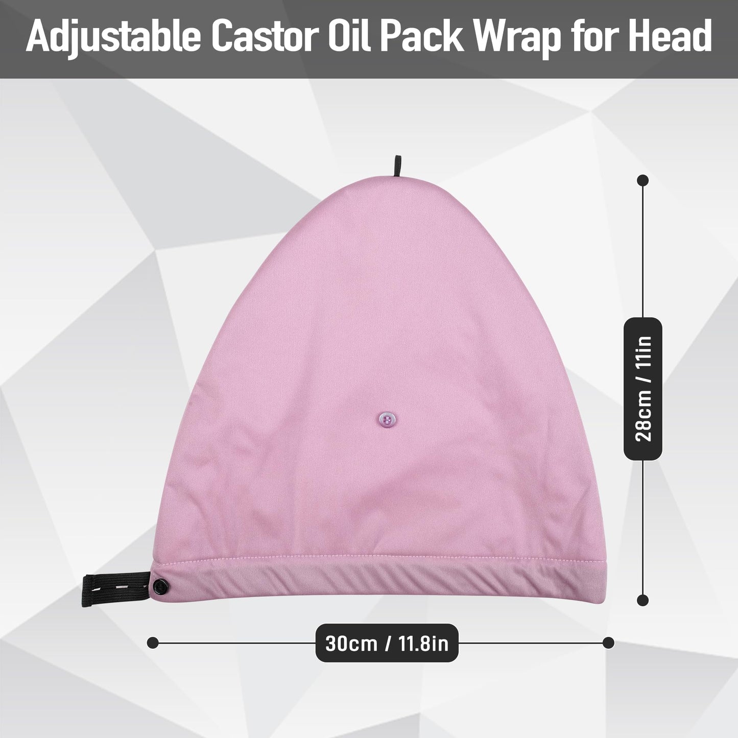Castor Oil Pack Wrap for Hair - Organic Cotton Reusable Sleep Cap (2-Layer Waterproof)