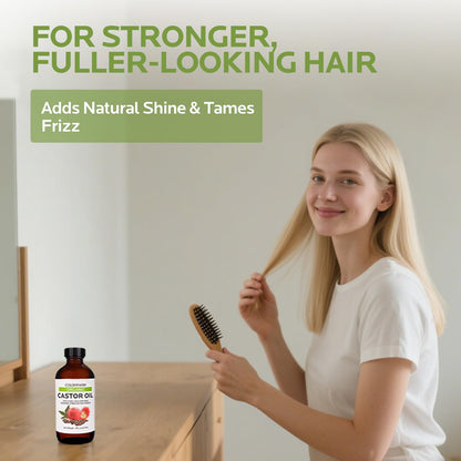 Cold Pressed Organic Castor Oil: Nourishing Hair and Skin - 100% Pure and Unrefined, Hexane-Free, USDA Organic, 8 fl oz