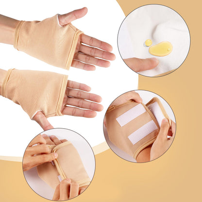 2pcs Castor Oil Packs for Hands – Reusable Adjustable Wraps (Khaki)