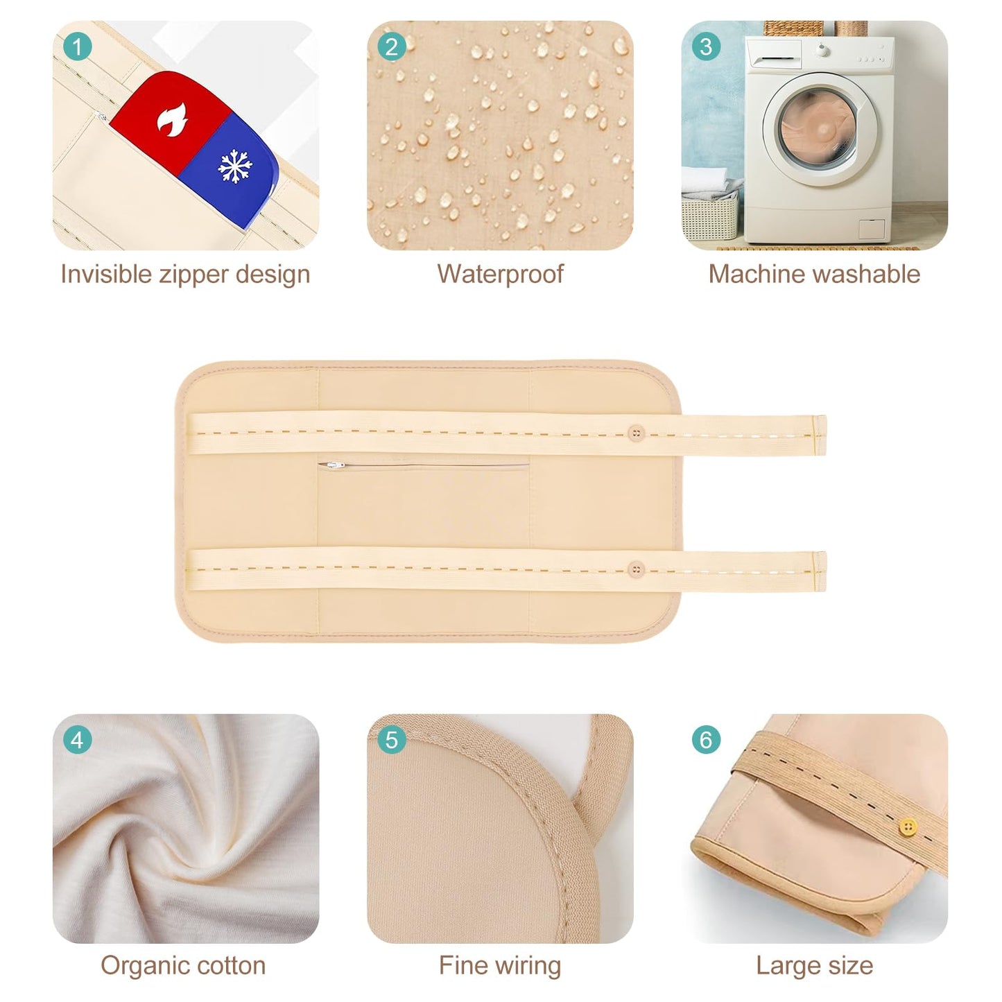 12 Pcs Castor Oil Pack Wraps – Organic Cotton Flannel Castor Oil Packs for Stomach & Body