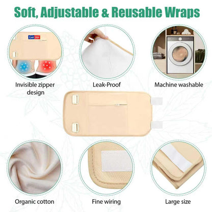 Castor Oil Pack Wrap Full-Body Set – Organic 8 oz Castor Oil, Reusable Cotton Wraps, Leak-Proof & Adjustable
