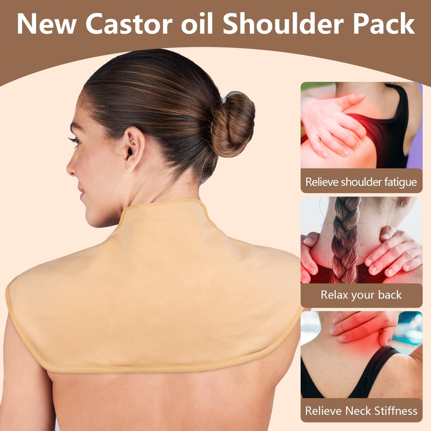 13 Pcs Castor Oil Pack Wrap Kit – Organic Cold-Pressed Castor Oil & Reusable Pads