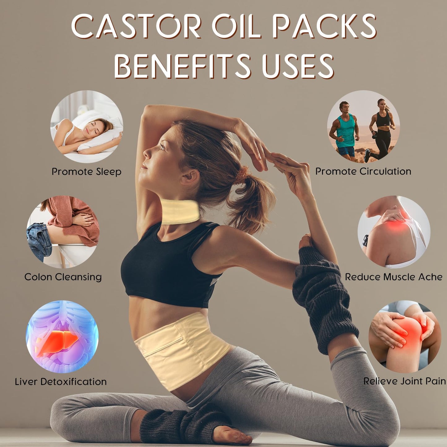 Cold Pressed Castor Oil Pack Wrap Organic (8 oz / 237 ml) – Reusable Khaki Kit