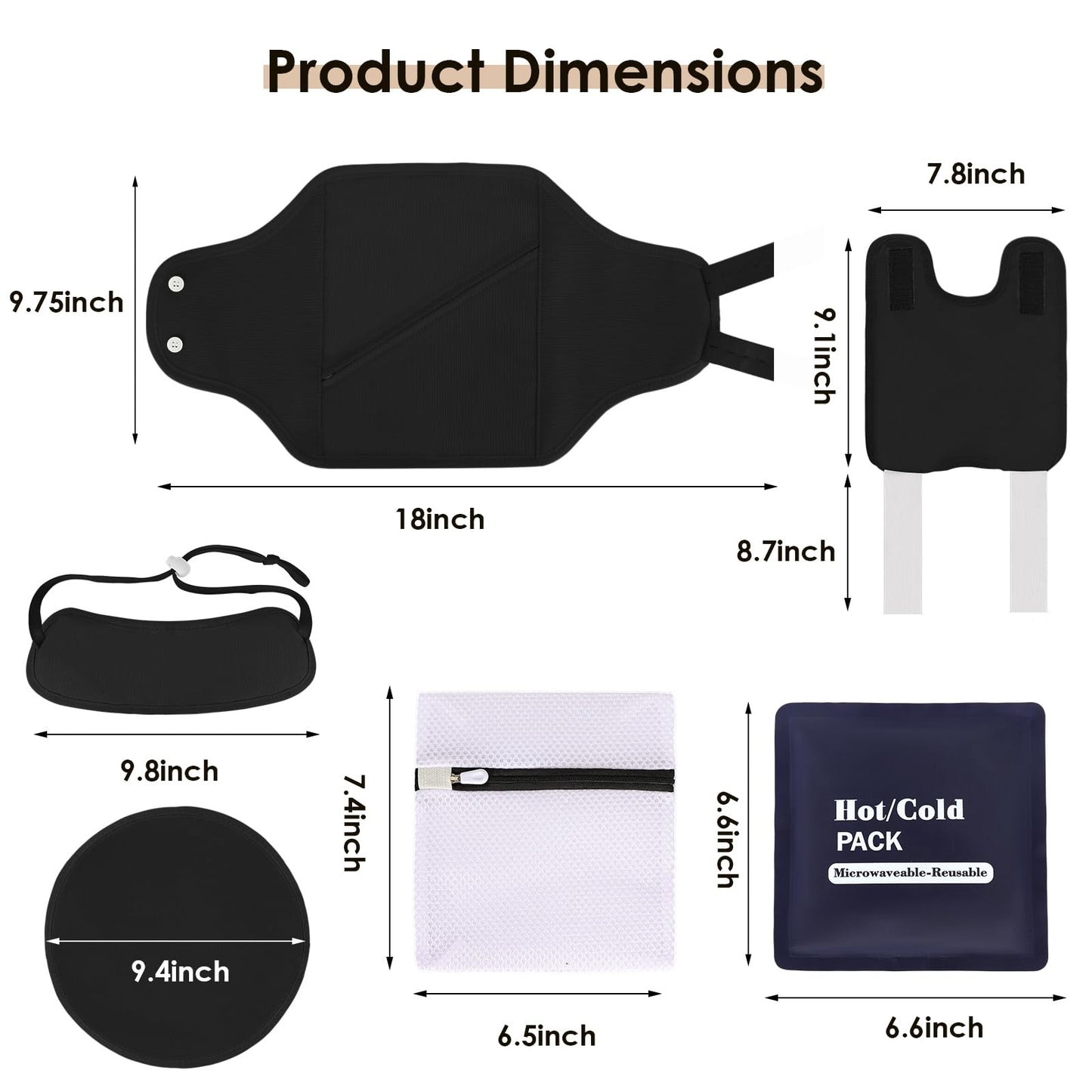 Castor Oil Pack Wrap - 8 Pcs Organic Cotton Kit with Reusable Pads