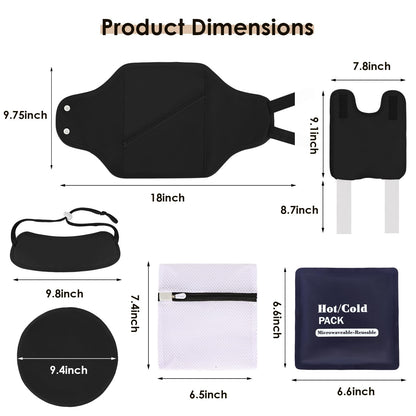Castor Oil Pack Wrap - 8 Pcs Organic Cotton Kit with Reusable Pads