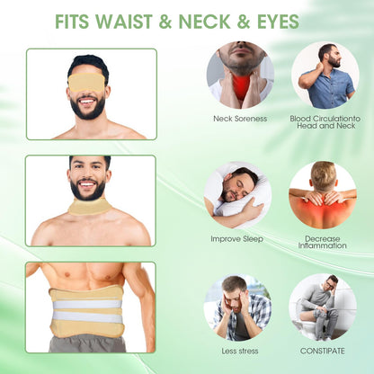 11 PCS Castor Oil Pack Wrap for Men - Adjustable, Reusable Full-Body Castor Oil Wraps (Eyes to Feet)