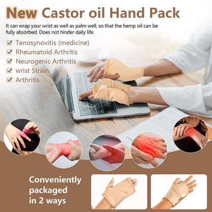12 Pcs Castor Oil Pack Wraps – Organic Cotton Flannel Castor Oil Packs for Stomach & Body