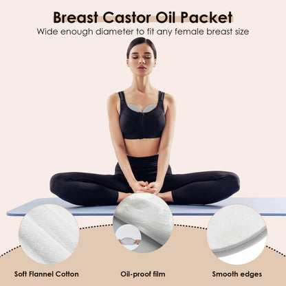 Castor Oil Pack Kit - 8 Pcs Organic Cotton Wraps for Liver Detox