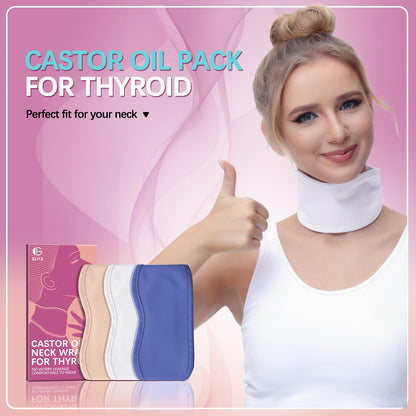 Castor Oil Pack for Thyroid - Reusable Neck Wrap (Oil Not Included)