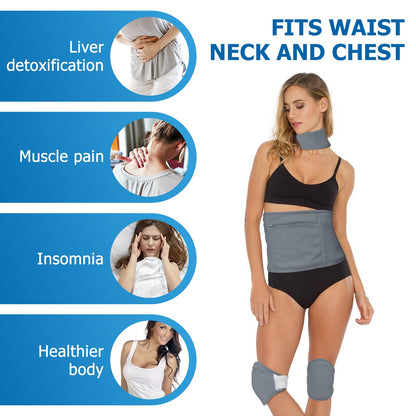 Castor Oil Pack Kit - 4 Pack for Neck, Knee & Abdomen | Reusable, Leak-Proof Wraps