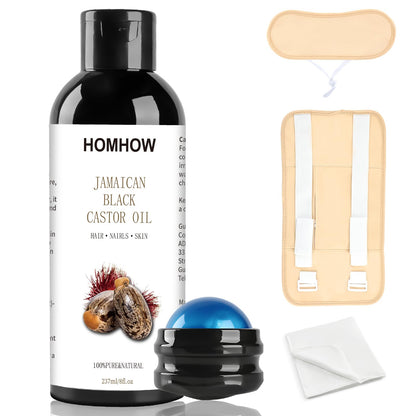 Castor Oil Pack Wrap + Organic Castor Oil (8oz) - Reusable Body Packs