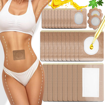 Castor Oil Pack Wrap Patch - Organic Cotton Belly Button Patch (30 Pcs) | Disposable Self-Adhesive Abdominal Pads