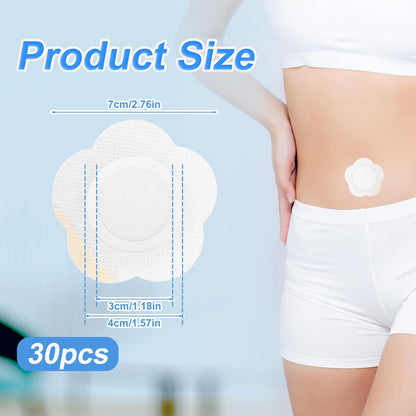30pcs Castor Oil Pack Wrap for Belly Button – Self-Adhesive Patches, Spunlace Cloth