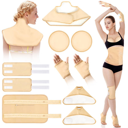 Castor Oil Pack Wrap Kit – 10 Pcs Reusable Organic Castor Oil Packs with Adjustable Straps