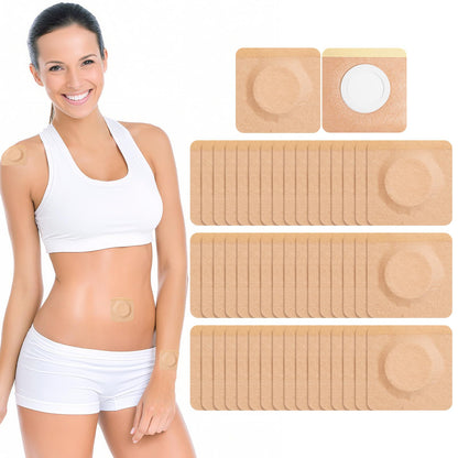 50 Pcs Castor Oil Pack Wrap - Self-Adhesive Cotton Patches (Disposable Pads)