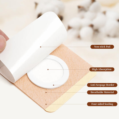 50 Pcs Castor Oil Pack Wrap - Self-Adhesive Cotton Patches (Disposable Pads)