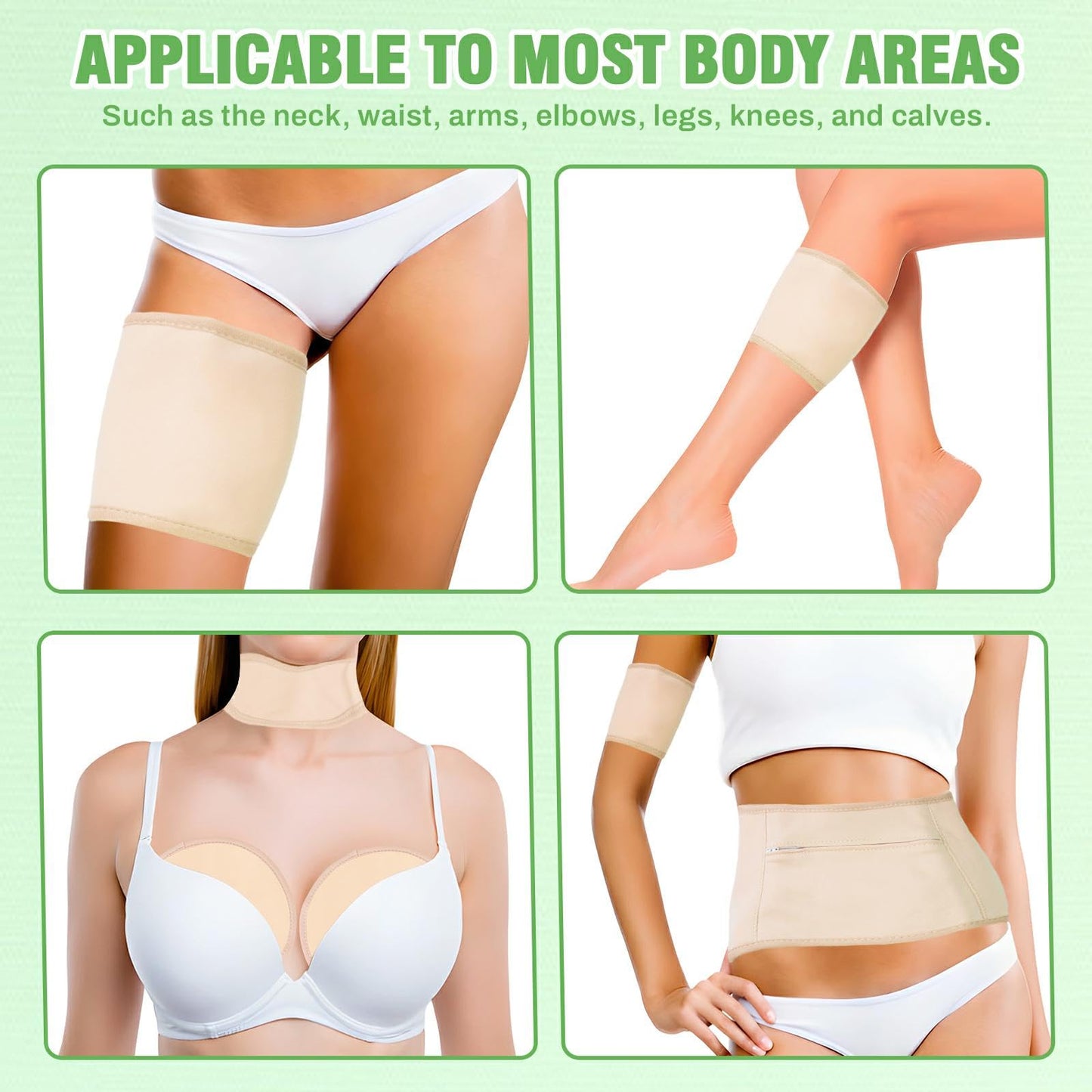 Castor Oil Pack Wraps - 8 Pcs Reusable, Adjustable Straps, Anti-Leak, Machine Washable