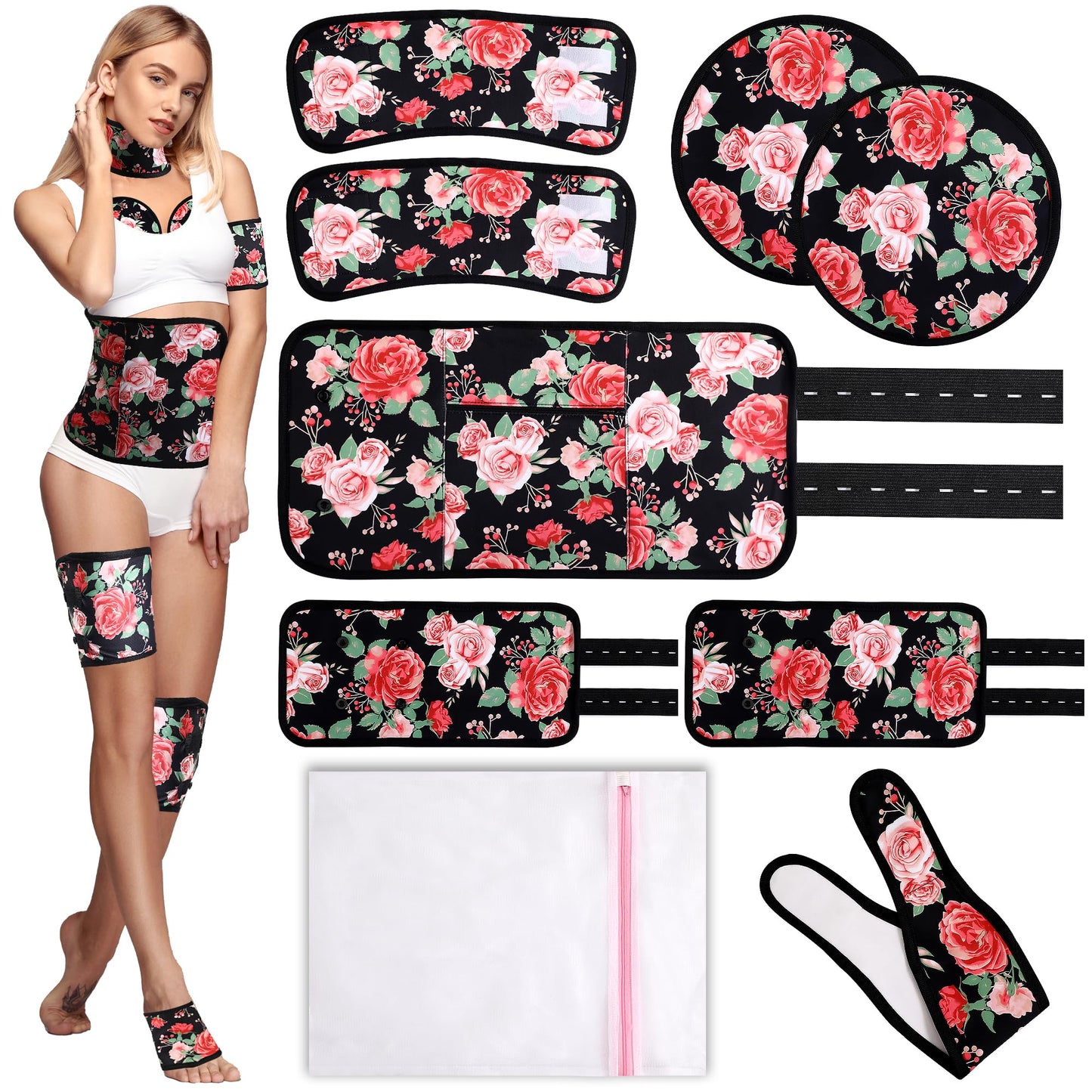 Castor Oil Pack Wrap Organic Cotton Kit – 9 Pcs, Adjustable Straps, Reusable & Machine Washable