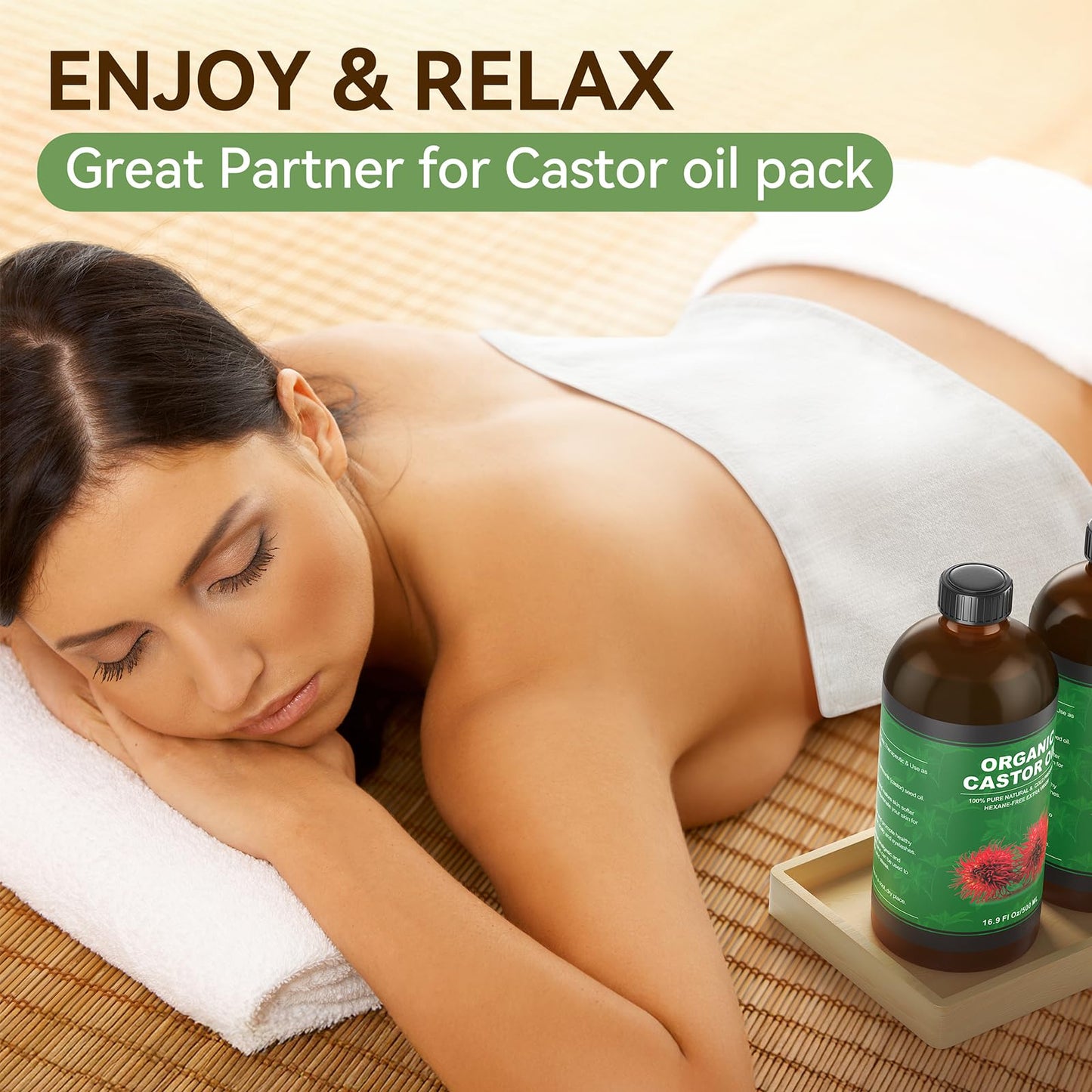 5Pcs Organic Cotton Flannel Castor Oil Pack Wraps - Reusable & Highly Absorbent