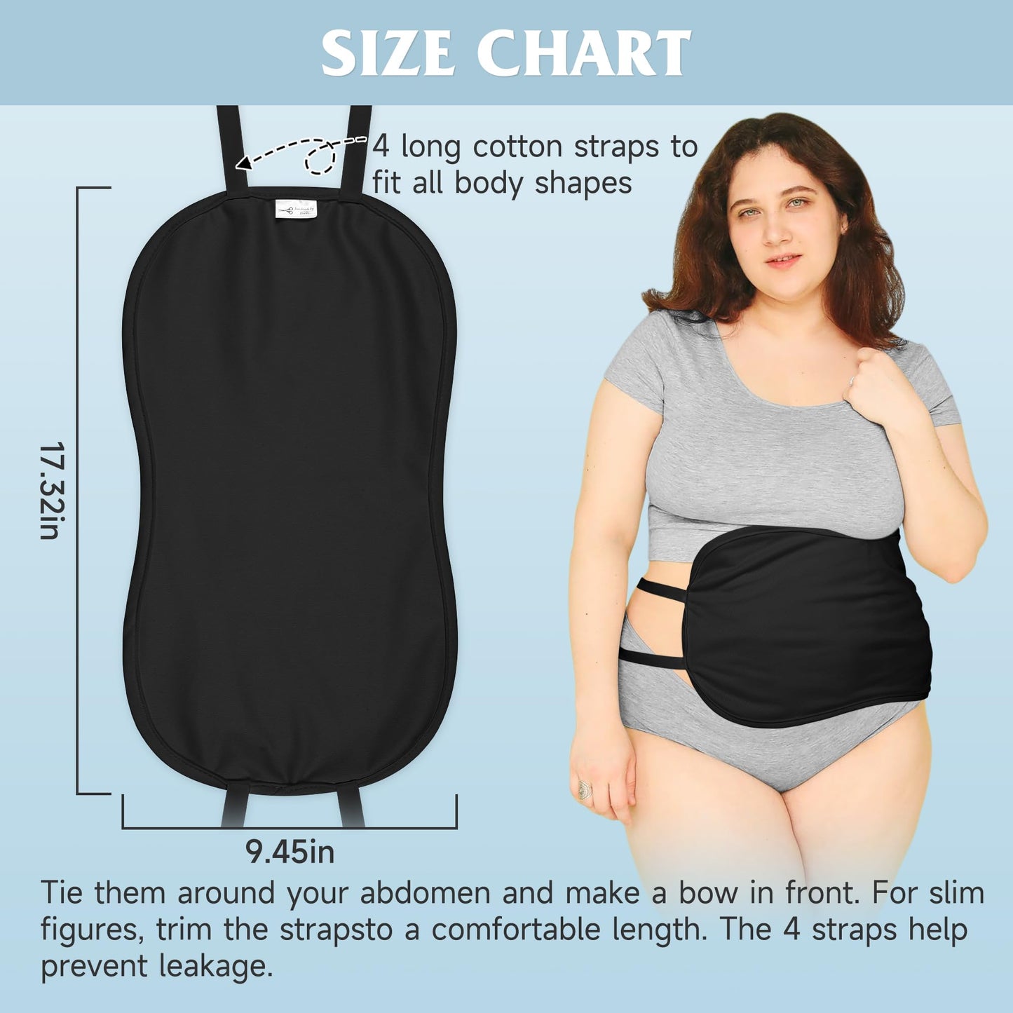 Castor Oil Pack Wrap – Organic Cotton, Reusable Kit for Stomach & Liver Detox (Black)
