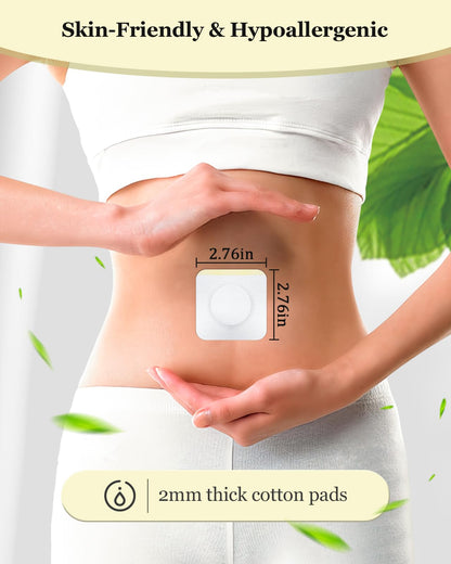 Castor Oil Pack Wrap for Belly Button – 50 Pcs, Disposable Self-Adhesive Patches, Hypoallergenic