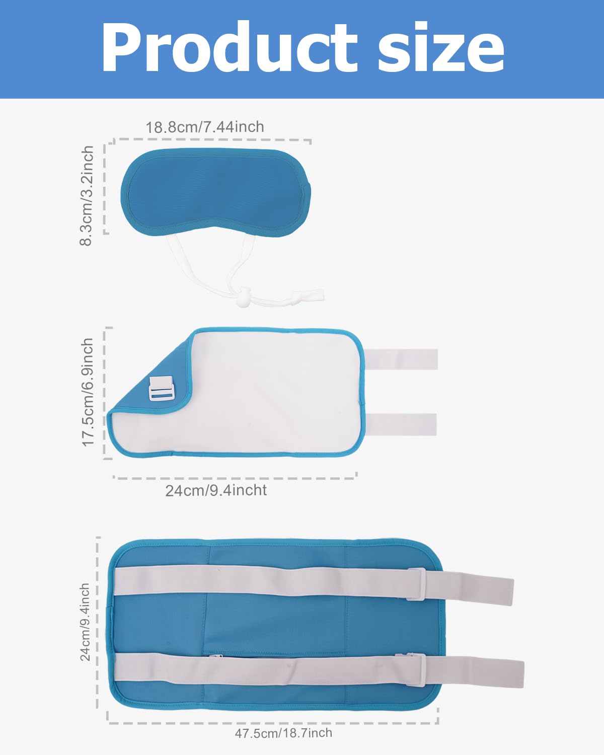 Castor Oil Pack Wrap Kit – 4-Pcs Reusable Organic Cotton Flannel (Blue)