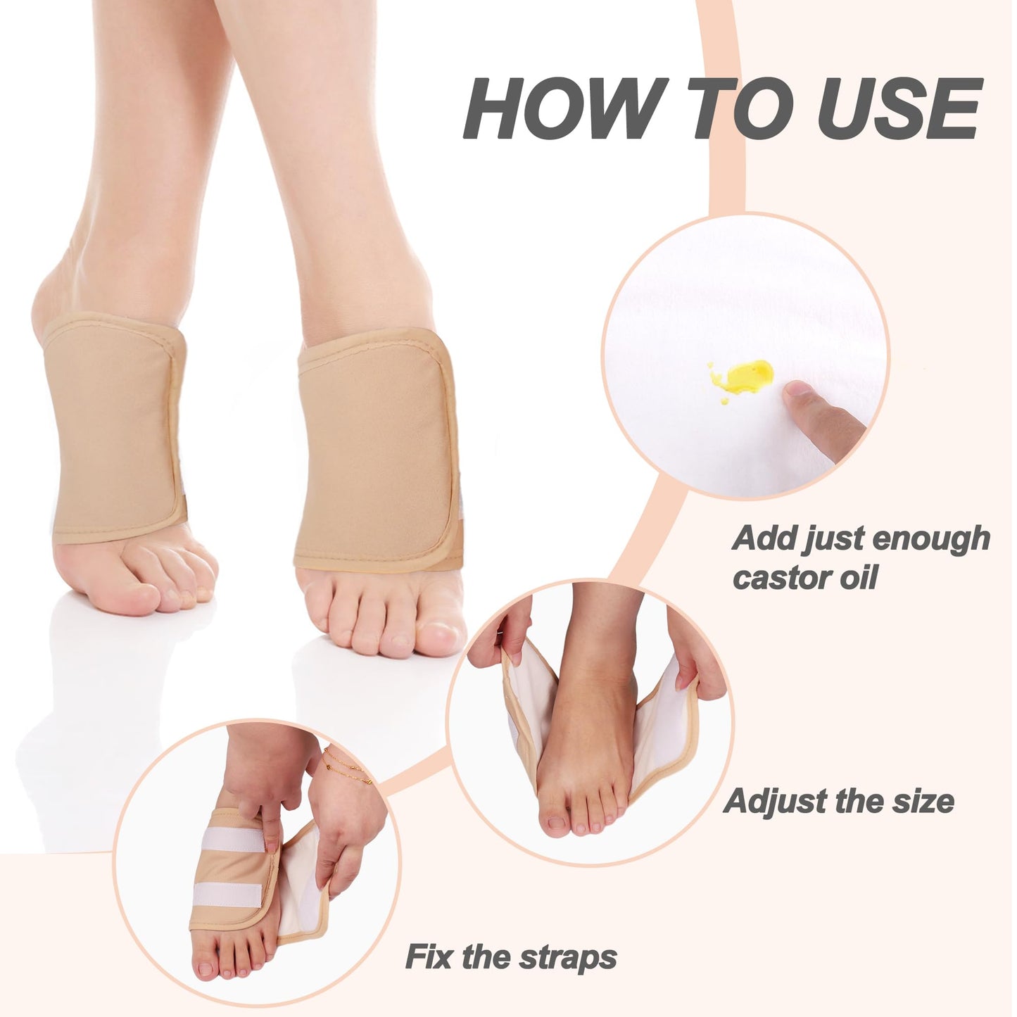 Castor Oil Pack Wrap for Feet - Organic, Reusable, Anti-Leak | Laundry Bags
