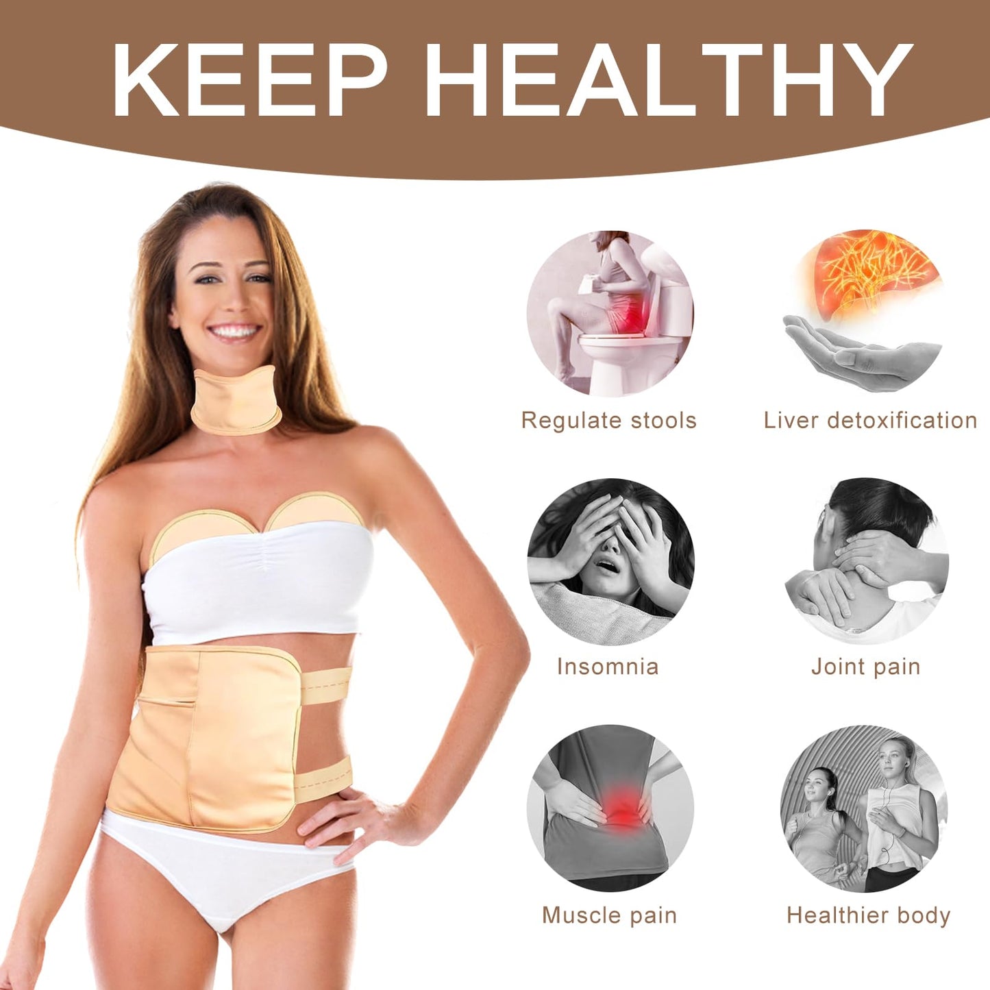 9 Pcs Castor Oil Pack Wrap Organic Cotton for Liver Detox – Full Body Care Kit