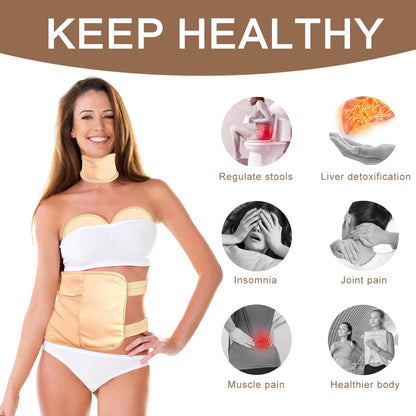 9 Pcs Castor Oil Pack Wrap Organic Cotton for Liver Detox – Full Body Care Kit