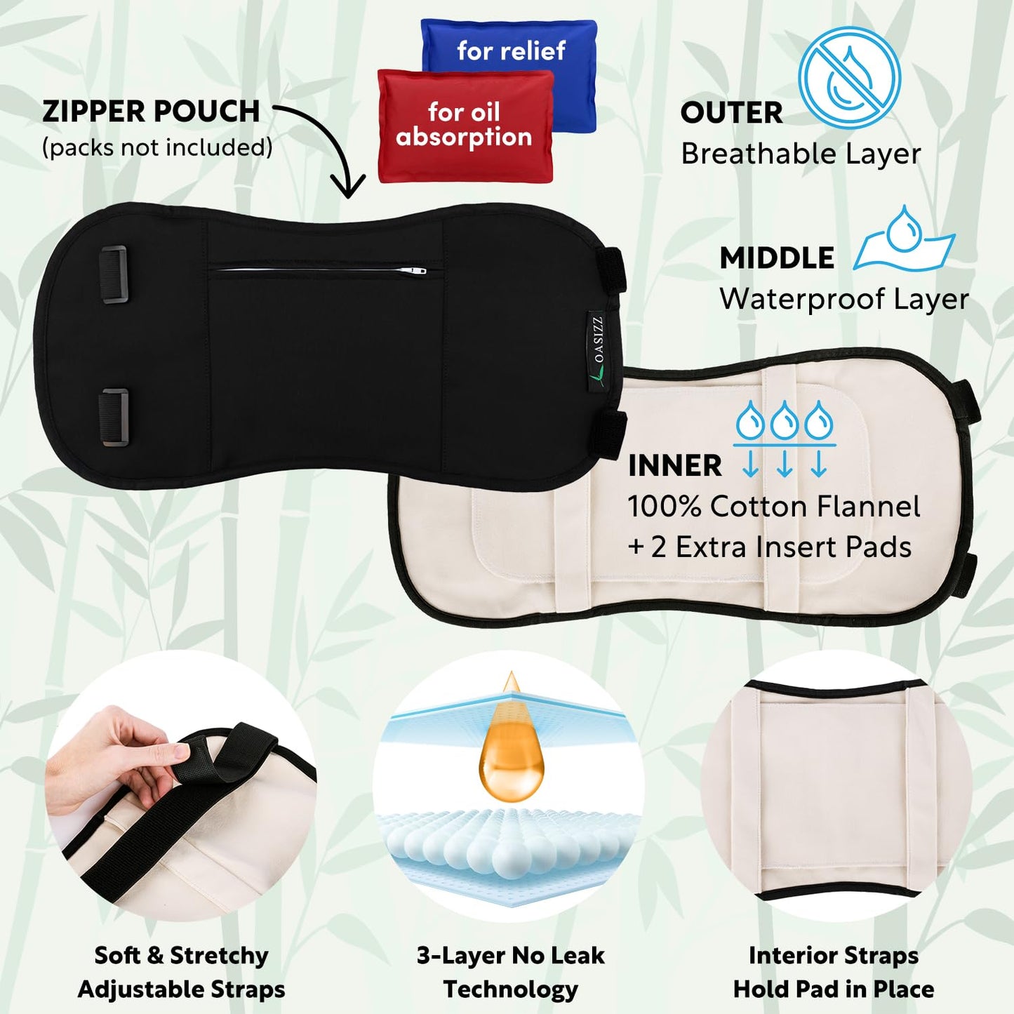 Reusable Castor Oil Pack Wrap Kit 10-Piece – Adjustable & Leak-Resistant