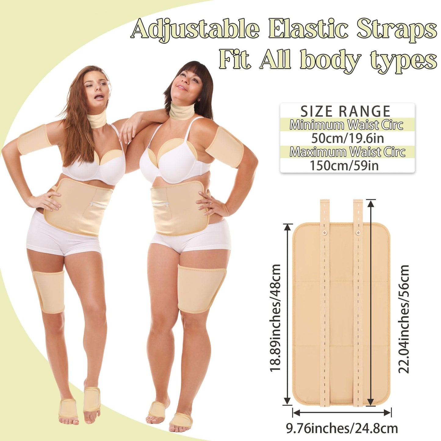 9 Pcs Castor Oil Pack Wrap Kit — Organic Cotton, Reusable Pads, Adjustable Straps