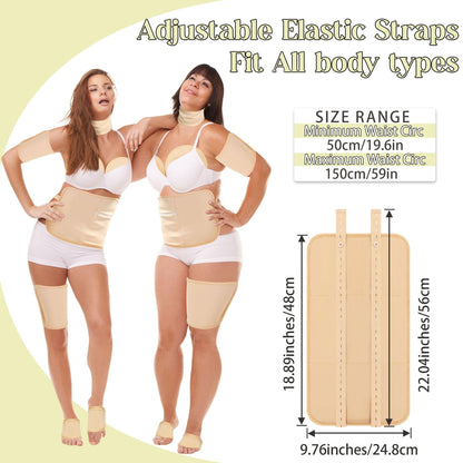 9 Pcs Castor Oil Pack Wrap Kit — Organic Cotton, Reusable Pads, Adjustable Straps