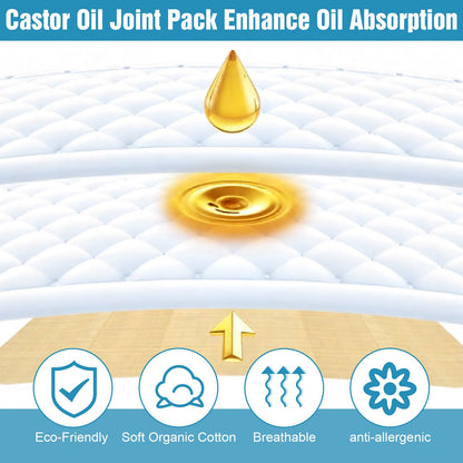 2 Pcs Castor Oil Pack Wraps – Reusable Organic Cotton, Waterproof & Adjustable