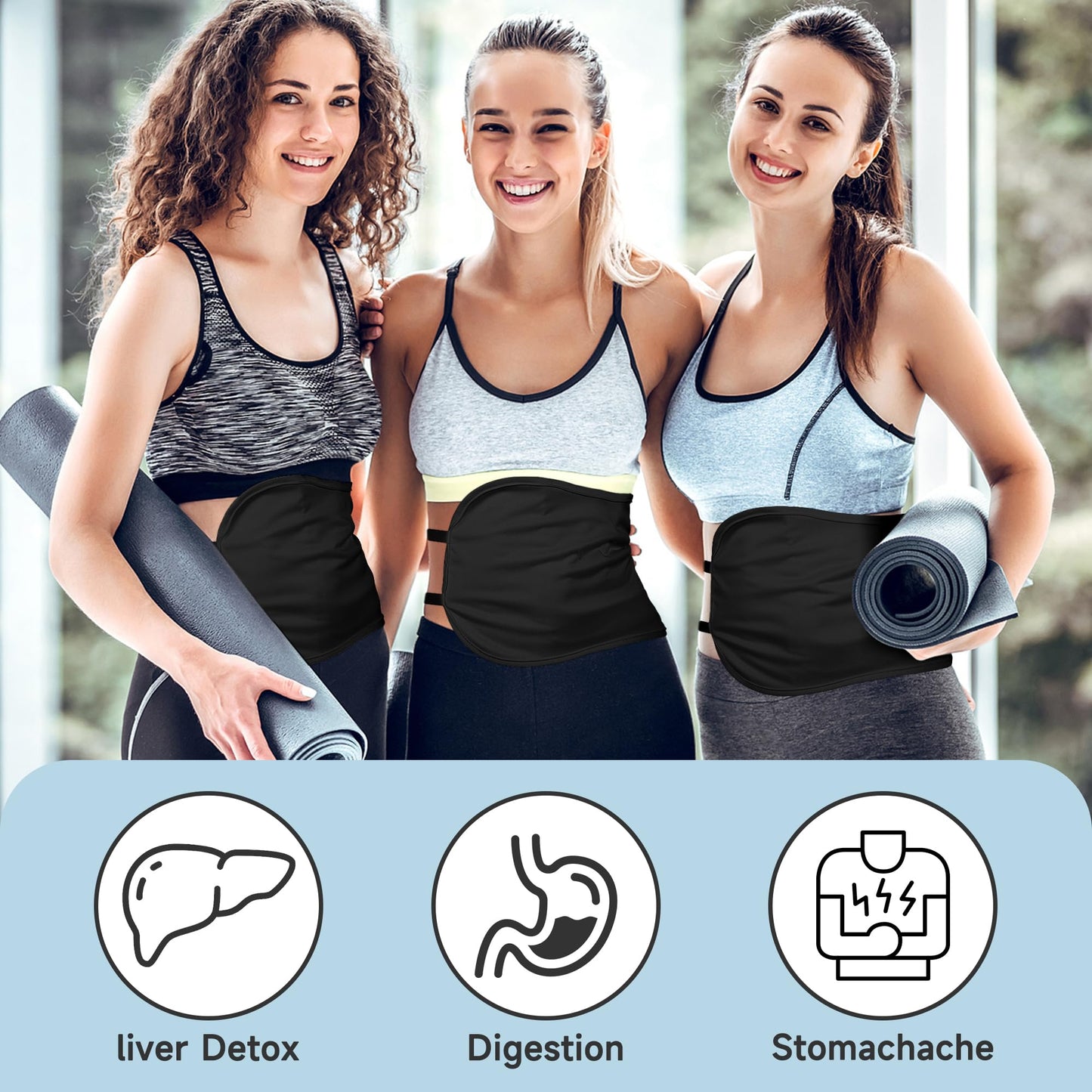 Castor Oil Pack Wrap – Organic Cotton, Reusable Kit for Stomach & Liver Detox (Black)