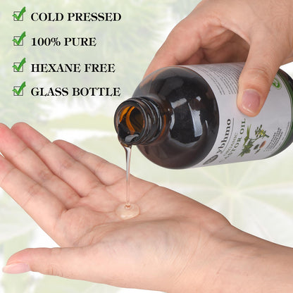 Organic Castor Oil Cold Pressed – 8oz Glass Bottle | Castor Oil Pack Wrap (Organic Cotton) for Neck, Chest & Abdomen