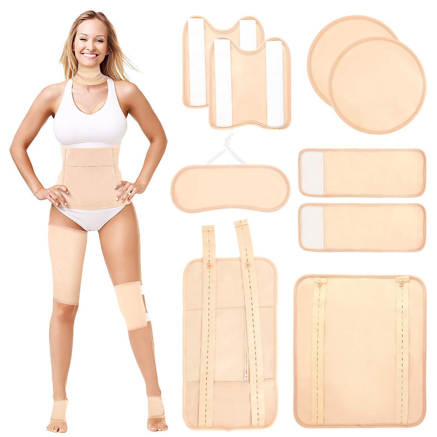 Castor Oil Pack Wrap Kit - 9 Pcs, Reusable & Adjustable