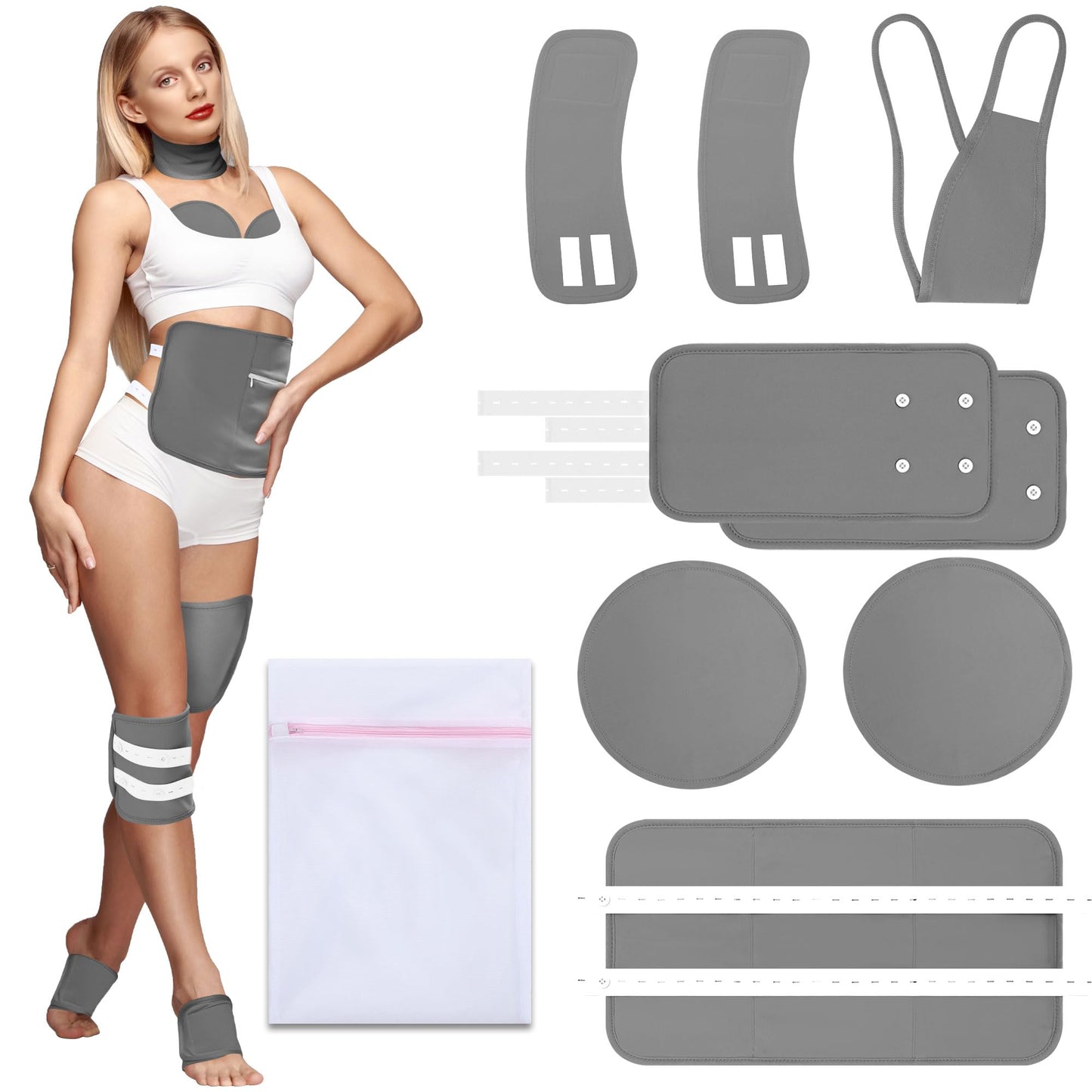 9 Pcs Castor Oil Pack Wrap Organic Cotton – Full-Body Detox Kit (Reusable, Adjustable)