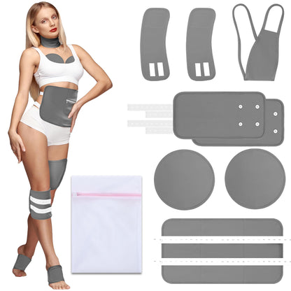 9 Pcs Castor Oil Pack Wrap Organic Cotton – Full-Body Detox Kit (Reusable, Adjustable)